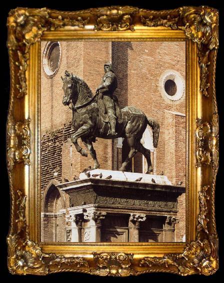 framed  Andrea del Verrocchio Equestrian Statue of Bartolomeo Colleoni, ta009-2